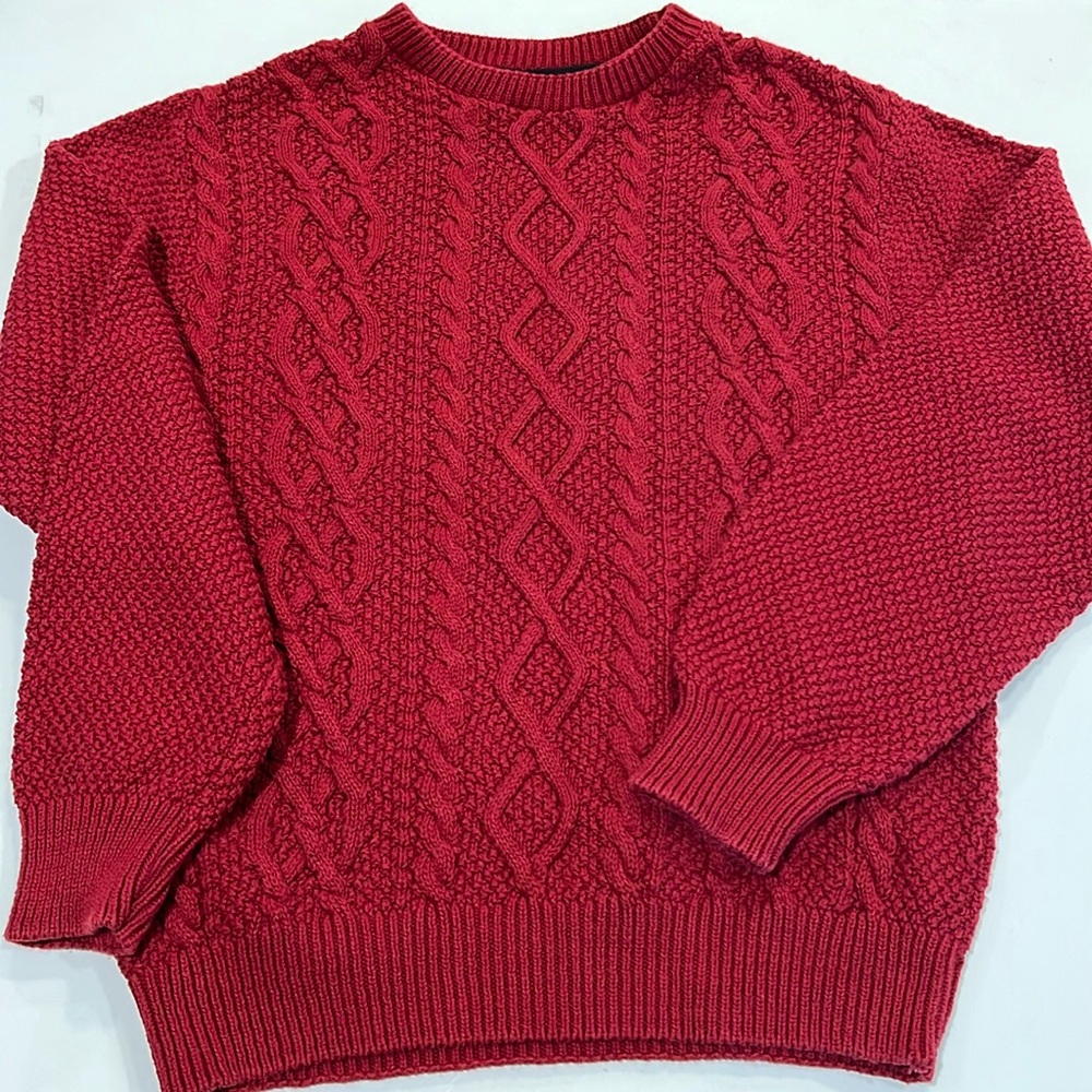 Oscar de la Renta - m, cable knit, fisherman sweater‎